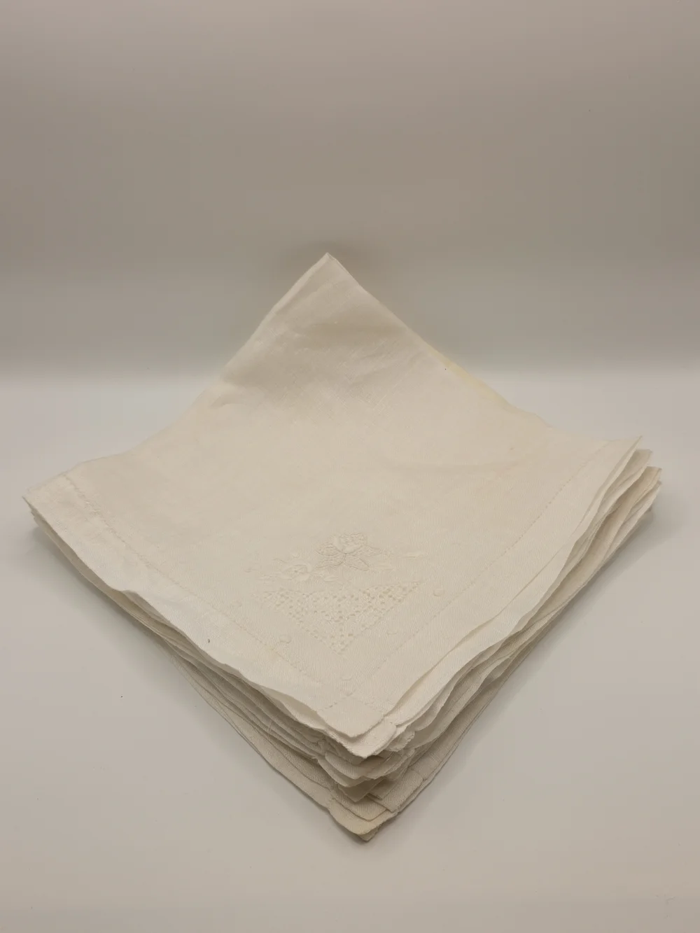 White Linen Table Napkins Set Of 8